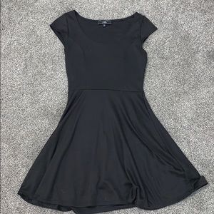 Sleek Black Skater Dress